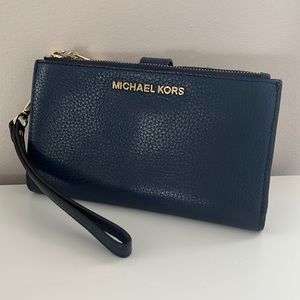 Navy Michael Kors Adele wallet